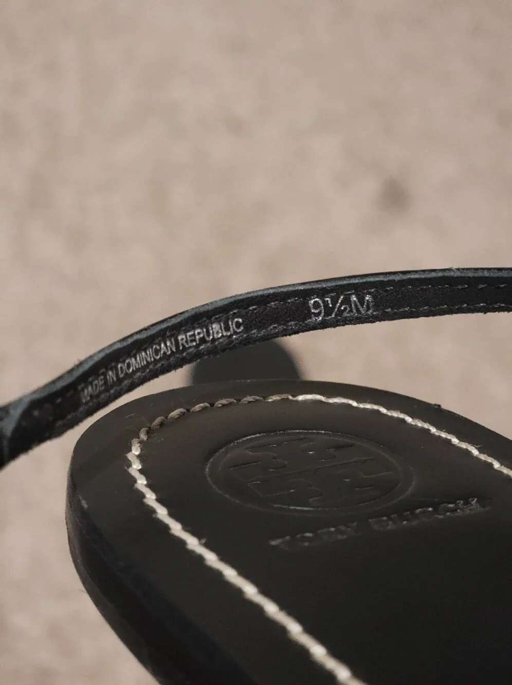 Tory Burch Melinda Flat Thong T-Strap Sandal Black Size 9.5